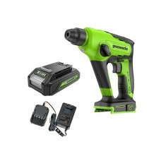 Перфоратор аккумуляторный бесщеточный Greenworks GD24SDS1K2 24V c 1хАКБ 2Ач и ЗУ в сумке
