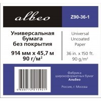 ALBEO Z90-36-1 Бумага универсальная, 90г/м2, 0.914x45.7м, втулка 50.8мм