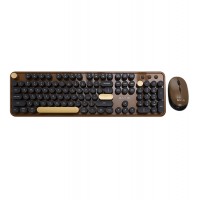 Клавиатура и мышь беспроводные, Aula AC306 Djona, Кофейный-чёрный, KeyBoard + mouse Wireless, 2AA, coffee-black