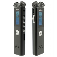 Диктофон Ritmix RR-145, 8GB, Черный, Digital Voice Recorder/MP3 player stereo, +mSD, MP3, USB, Accu, metal, black