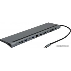 Докстанция Vention THSHC <Multi-function USB-C to DP/HDMI/VGA/USB-C Gen 1/USB 3.0x2/USB 2.0/RJ45/SD/TF/TRRS 3.5mm/PD Docking Station 0.25m Gray Metal Type>
