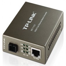 Оптический медиаконвертер FE WDM TP-LINK MC111CS <100BASE-TX to 100BASE-FX Single mode SC fiber Converter, Full-duplex,Tx:1550nm, Rx:1310nm, up to 20Km, switching power adapter, chassis mountable>