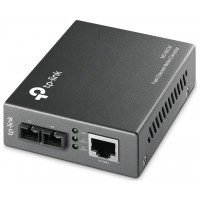 Оптический медиаконвертер FE TP-LINK MC100CM <10/100M RJ45 to 100M Multi-Mode SC fiber Converter, Full-duplex,up to 2Km, switching power adapter, chassis mountable>