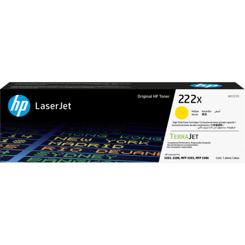 Картридж HP W2222X 222X High Yield Yellow Original LaserJet Toner Cartridge for Color LaserJet Pro MFP 3303, up to 2500 pages
