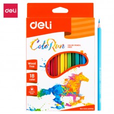 Карандаши цветные Deli  "ColoRun", 18 цветов, картон