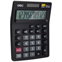 Калькулятор настольный DELI "1519A" 12 разрядный, 140х102х31,4 мм,  черный