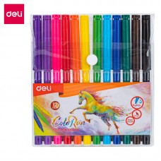 Фломастеры Deli  "ColoRun", 12 цветов