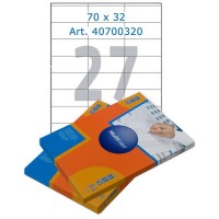 Этикетки самоклеящиеся Multilabel, А4, 70 х 32 мм., 27 шт/лист, 100 л., , 100 ЛИСТ