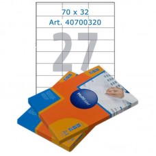 Этикетки самоклеящиеся Multilabel, А4, 70 х 32 мм., 27 шт/лист, 100 л., , 100 ЛИСТ