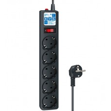 Сетевой фильтр Power Cube SPG5-C2, 1.9m, Черный, 1,9м, 5 розеток, 10A, black