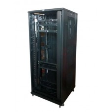 Шкаф 19" Business, 42U 600x800, черный, передняя дверь стекло, задняя дверь распашная металл (TWT-CBB-42U-6x8-G1)