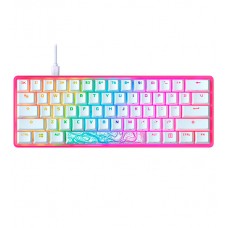 Клавиатура  USB, HyperX Alloy Origins 60, 572Y6AA, mechanical, RGB, white-pink, KeyBoard