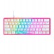 Клавиатура  USB, HyperX Alloy Origins 60, 572Y6AA, mechanical, RGB, white-pink, KeyBoard