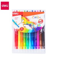 Мелки восковые Deli "Colorun", с поворотным механизмом, 12 цветов, блистер (044-20403)