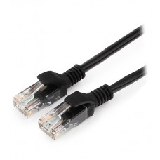 Патч-корд Cablexpert PP6U-0.25M/BK, чёрный, Cable Patch cord UTP 6-Cat 0.25 m