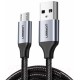 Кабель UGREEN US290 Micro USB 2.0 Cable 1M Metal/Black, 60146