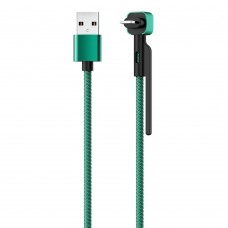 Кабель Olmio Stand, USB 2.0 - lightning, 1.2м, 2.1A, зеленый