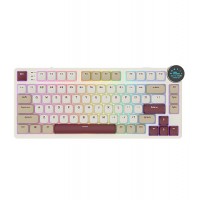 Клавиатура USB, Royal Kludge RK N80, KeyBoard mechanical, Red switch, 80 keys, 2,4/BT/cable, LCD, Rosy Clouds