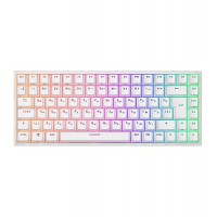 Клавиатура USB, Royal Kludge RK84, KeyBoard mechanical, Red switch, 84 keys, 2,4/BT/cable, White