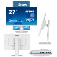 Монитор IIYAMA XUB2792QSU-W6, 27'' 16:9 2560х1440(WQHD) IPS,100Mhz,  nonGLARE, 250cd/m2, H178°/V178°, 1300:1, 80M:1, 16.7M, 0,4ms,  HDMI, DP, 4xUSB, HDCP, 3Y, White (XUB2792QSU-W6)