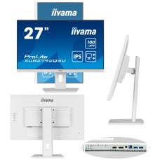 Монитор IIYAMA XUB2792QSU-W6, 27'' 16:9 2560х1440(WQHD) IPS,100Mhz,  nonGLARE, 250cd/m2, H178°/V178°, 1300:1, 80M:1, 16.7M, 0,4ms,  HDMI, DP, 4xUSB, HDCP, 3Y, White (XUB2792QSU-W6)