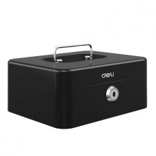 Ящик для денег DELI, 90х200х160 мм, 0,9 кг, сталь, черный (044-T500)