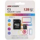 Карта памяти SDXC Hikvision, HS-TF-C1/128G/Adapter, 128GB, MemoryCard micro Class 10, V30 + adapter