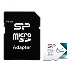 Карта памяти SDXC Silicon Power, SP064GBSTXBU1V21SP, 64GB, Class 10, MemoryCard micro +adapter SD