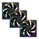 Комплект вентиляторов ID-Cooling, AF-127-ARGB-K TRIO, 12cm, Fan kit for case, x 3, 500-2000rpm, 78CFM, 29dBA, black, 4pin