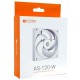Вентилятор ID-Cooling, AS-120-W, 12cm, Fan for case, 2000rpm, 58CFM, 27.2dBA, white, 4pin