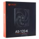 Вентилятор ID-Cooling, AS-120-K, 12cm, Fan for case, 1250rpm, 45CFM, 21dBA, 45 CFM, black, 3pin