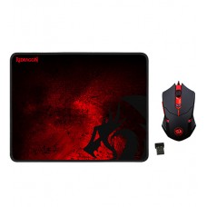 Мышь Defender Redragon M601WL-BA, USB, Mouse+pad Optical 2400 dpi, 6 buttons, black (78227)