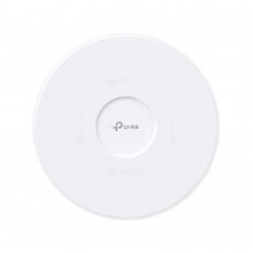 Точка доступа потолочная двухдиапазонная BE19000 10GbE TP-Link EAP783 <2 порта 10 Гбит/с Ethernet RJ-45 (с поддержкой PoE IEEE802.3bt, IEEE 802.11be/ax/ac/n/g/b/a, до 1376 Мбит/с (2,4 ГГц) + до 5760 Мбит/с (5 ГГц) + до 11520 Мбит/с (6 ГГц), встроенные 