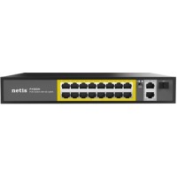 Коммутатор Netis P116GH, 16x10/100 LAN PoE, 2xGigabit Uplink, 1xSFP, 240W PoE