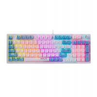 Клавиатура USB, Defender Hawk GK-418 RU, white/blue, (45421), KeyBoard