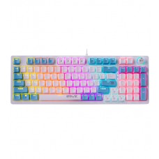 Клавиатура USB, Defender Hawk GK-418 RU, white/blue, (45421), KeyBoard