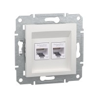 Розетка двойная компьютерная SE EPH4870121 Asfora RJ45 кат. 6 механизм белый