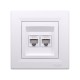 Розетка двойная компьютерная SE EPH4800121 Asfora RJ45 кат. 6 в сборе белый