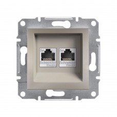 Розетка компьютерная двойная SE EPH4400169 Asfora RJ45 кат.5e механизм бронза