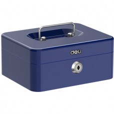Ящик для денег DELI, 90х200х160 мм, 0,9 кг, сталь, синий (044-T503)
