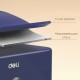 Ящик для денег DELI, 90х200х160 мм, 0,9 кг, сталь, синий (044-T503)