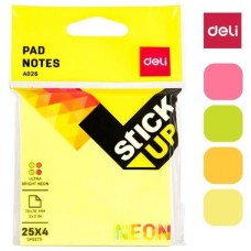 Клейкие листки DELI "Stick Up", 76х76 мм, неоновые, 4 цвета, 100 листов (044-02602)