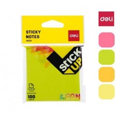 Клейкие листки DELI "Stick Up", 76х76 мм, ассорти неоновые, 100 листов, европодвес (044-02302)