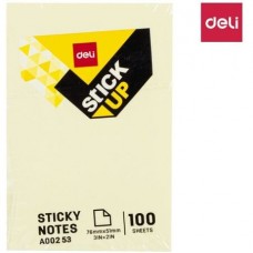 Клейкие листки DELI "Stick Up", 76х51 мм, желтые, 100 листов (044-00253)