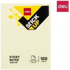 Клейкие листки DELI "Stick Up", 76х101 мм, желтые, 100 листов (044-00453)