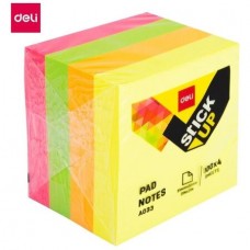 Клейкие листки DELI "Stick Up", 51х51 мм, 4 неоновых цвета, 400 листов (044-03303)