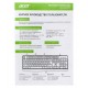 Клавиатура USB, Acer OKW301, Черный, KeyBoard 104 buttons, rus/lat, Black