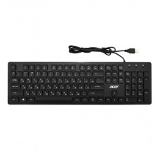 Клавиатура USB, Acer OKW020, Черный, KeyBoard 104 buttons, rus/lat, black