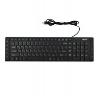 Клавиатура USB, Acer OKW010, Черный, KeyBoard 105+10 buttons, rus/lat, black