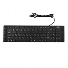 Клавиатура USB, Acer OKW010, Черный, KeyBoard 105+10 buttons, rus/lat, black